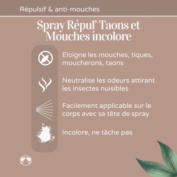 SPRAY REPUL' TAONS & MOUCHES 6 NATURACHEVAL Spray repulsif Taons Mouches naturel avantages